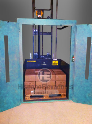 HispanoElevadores plataforma montacargas Kargo 2000kg con puertas batientes P01 mapp